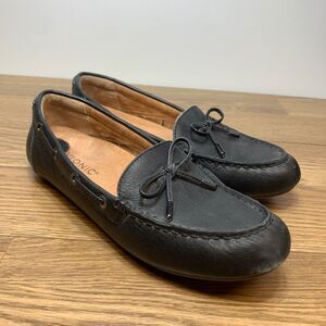 Vionic Virginia Driving Loafers Black Leather Flats Women's 9.5 Shoes Moccasins